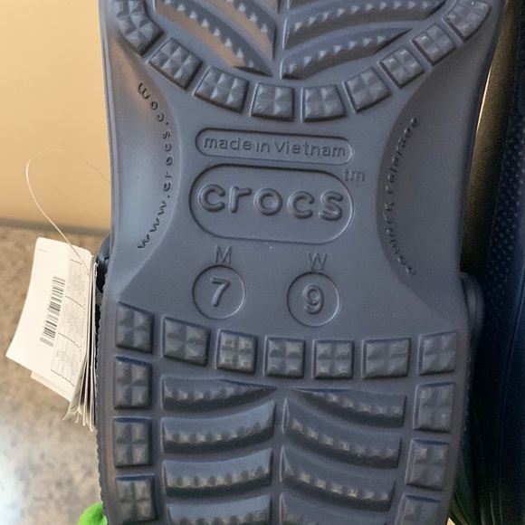 Navy Blue Fur-Lined Crocs - Picture 8 of 13